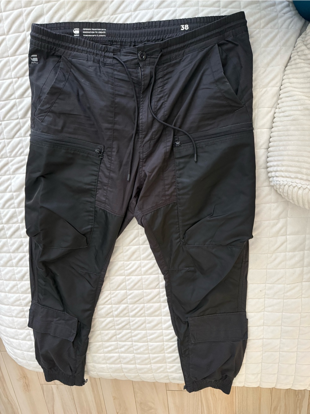 G-Star RAW 3D PM Cuffed Trainer Cargo Pants Black Size 38